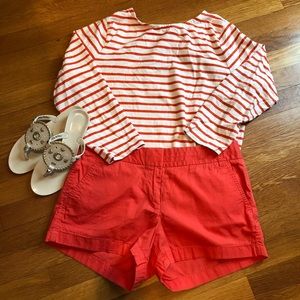 Persimmon Red J. Crew Chino Shorts